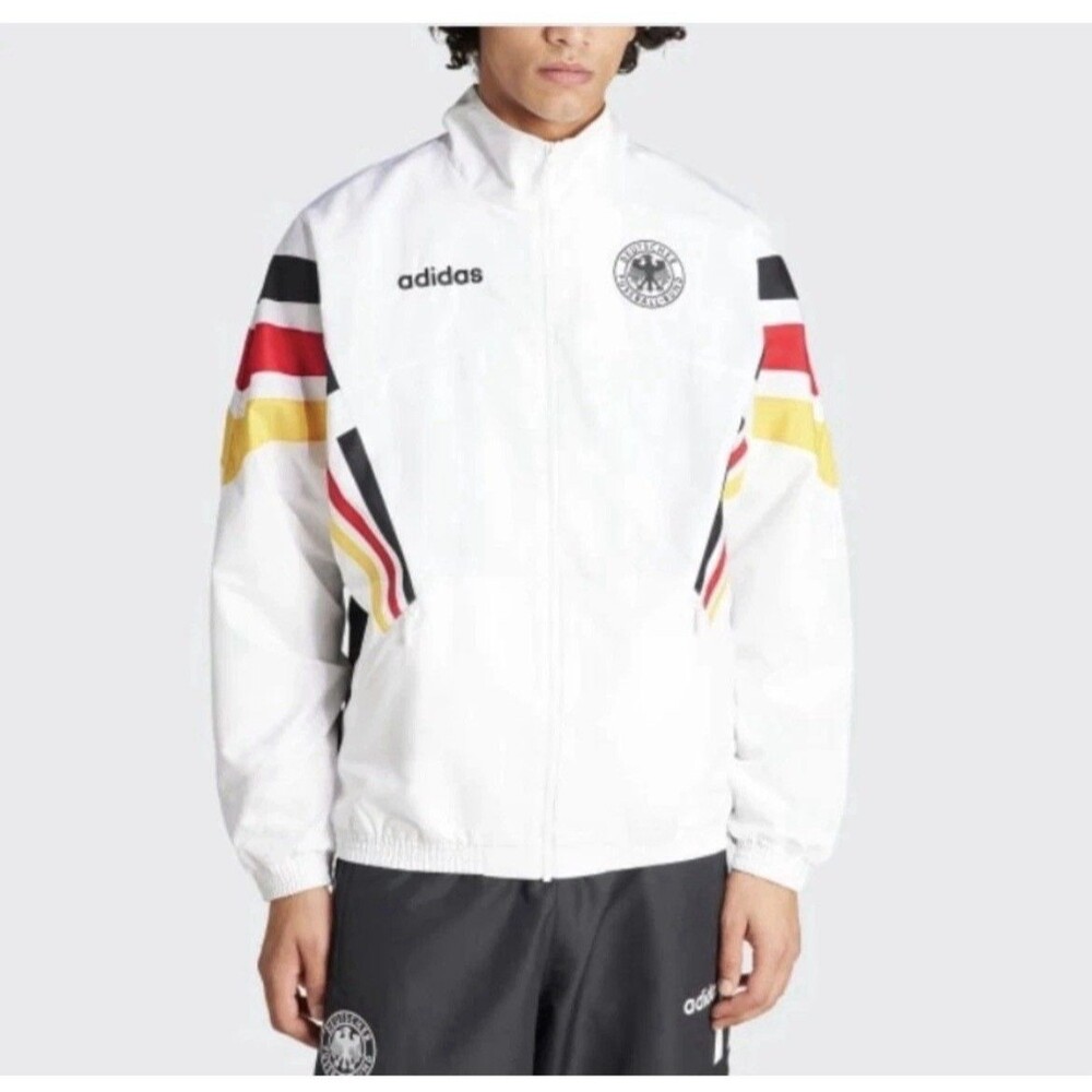 Adidas Germany National Football Team Windbreaker Jacket 2XL white 80’s vtg